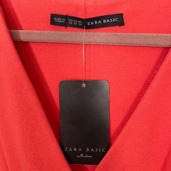 SOLD | BNWT Zara Basic Tangerine Bodycon Dress, XSmall - Picture 3 of 4